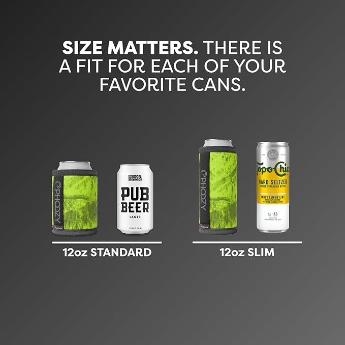 PHOOZY Insulated Can Cooler for 12oz Cans with NASA-Inspired Technology - Patented Koozie That Keeps Drinks Cold 10x Longer - Lightweight Beer Koozie for Outdoor Adventures - Green