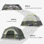 Tents for Camping 6 Person Tent Waterproof Windproof Double Layer Family Camping Tent, Easy Setup Dome Tent with Large Mesh Windows & Wider Door for Outdoor Camping & Hiking