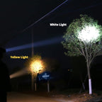 High Power LED Headlamp Separation Design Outdoor Head Lamps Waterproof&Rechargeable Long Distance Headlight for Camping Hiking FishingHunting (Yellow Light)