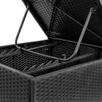Patio Furniture Beach Chair Camping Chairs Outdoor Chairs Sun Lounger with Cushion Poly Rattan Black for Sunbathing, Camping, Pool, Beach, Patio