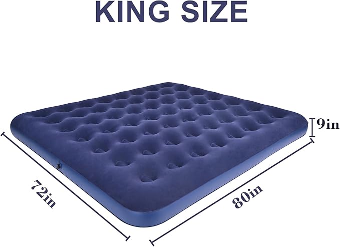 King Size Air Mattress Inflatable Bed, Blow Up Mattress Camping Sleeping Pad