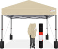 Best Choice Products 12x12ft Pop Up Canopy Tent, Outdoor Shade, 1 Person 1 Minute Set Up, Carry Case, 4 Weight Bags - Sand