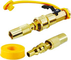 MENSI 1/4" Propane Adapter Quick Disconnect Fitting Compatible for Stansport, Camp Chef Mountaineer,Eureka Gonzo, Jetbroil Camping Stove Grill (Adapter with Quick Connect Valve 1/4")