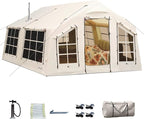 2025 Upgraded Waterproof Inflatable Camping Tent, Large Blow-Up Air Tent, No Assembly Needed Luxury Glamping House, Oxford Fabric
