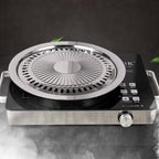 Saim Korean BBQ Grill Pan,Stainless Steel Non-Stick Roasting Smokeless Barbecue Grill Pan,Round Korean Style Stovetop for Indoor Outdoor Camping BBQ