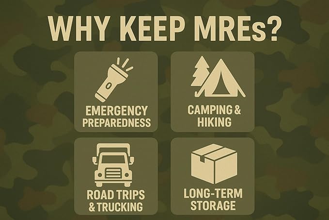 Meals Ready to Eat MRE 4 Pack Variety | Shelf-Stable Emergency Food Supply | Long-Term Survival Rations for Camping, Hiking & Disaster Preparedness