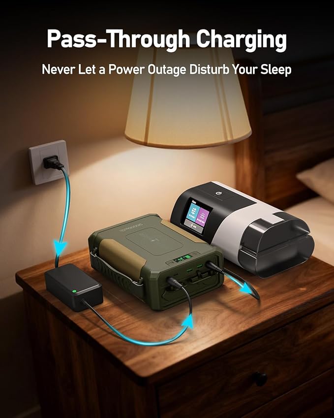 EASYLONGER ES960 CPAP Battery Backup, 297.6Wh High-Capacity Power Supply (Exceeds Airline Limit), for AirSense 11/10, AirCurve10/11, AirMini, DreamStation/2 – Emergency Home, Camping & Outdoor Use
