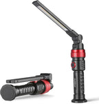 Magnetic Work Light,1200LM Magnetic LED Work Light Rechargeable Foldable Light Bar,360°Rotation 5 Modes, Portable Power Bank for Auto Repair,Grill,Camping and Outdoor(Red)