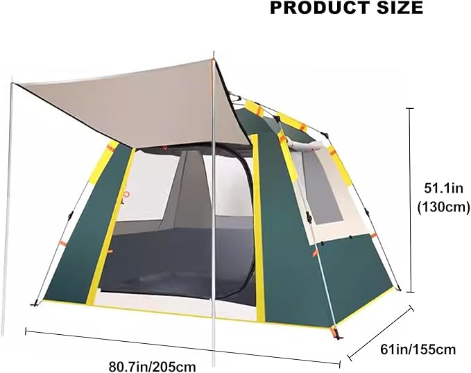 WHYATT 2-8 Person Tents for Camping, Backpacking Tent, Waterproof Windproof Tent Easy Set Up-Portable Dome Tents for Camping