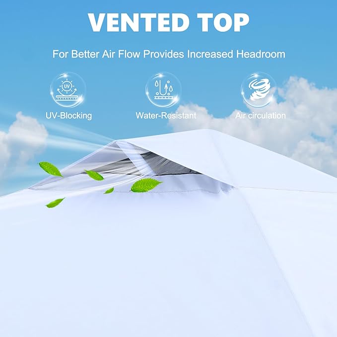 MASTERCANOPY Durable Pop-up Canopy Tent with 1 Sidewall (6.6'x6.6',White)