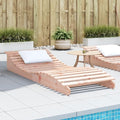 Sun Lounger 80.7"x31.5"x12.4" Solid Wood Douglaspatio Tanning Chair Camping Chairs Recliner Suitable for Garden Courtyard