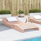 Sun Lounger 80.7"x31.5"x12.4" Solid Wood Douglaspatio Tanning Chair Camping Chairs Recliner Suitable for Garden Courtyard