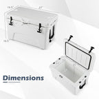 Goplus Hard Cooler, Insulated Ice Chest w/Portable Handles, Cup Holders, Ruler, Bottle Opener, 6 Day Ice Retention for Drink, Beverage, Camping, Fishing, Beach