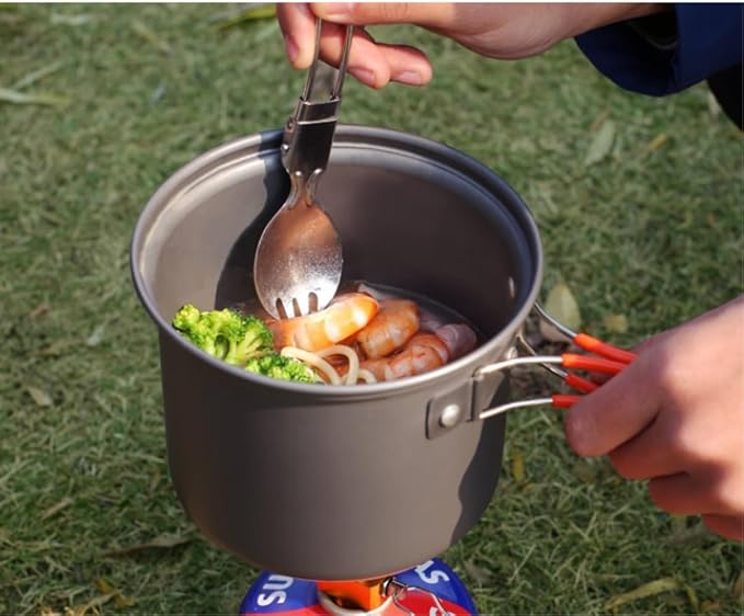 Camping Cookware Camping Cookware Outdoor Cooking Set Foldable Tableware Fork Knife Tourist Kitchen Pot Outdoor Picnic