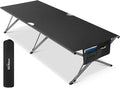 Oversized Camping Cot Foldable for Adults - Upgraded Version Easy-to-Assemble Sleeping Cots for Outdoor, Supports Campers up to 6.9ft or 450lbs, with Storage Bag, 82” L x 32” W (Black)
