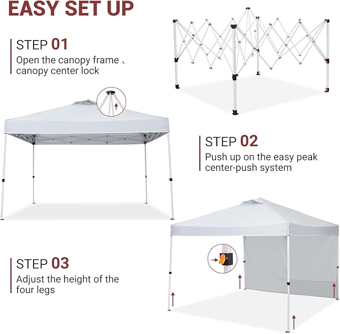 10x10ft Pop-Up Canopy, Outdoor Screen Tent with Mesh Mosquito Netting Sidewalls, Waterproof & UV-Block Shade Shelter for Camping, Picnic, Deck & Backyard Events