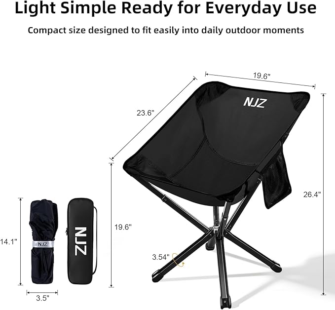 Lightweight Folding Camping Chair — Compact & Easy to Use, Portable Chair for Everyday Outdoor Comfort, Beach, Camping, Travel & Backyard