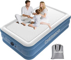 Twin Air Mattress with Built-in Rechargeable Pump, 1000 lbs Heavy-Duty Support, 16" Raised Upgraded Firmness, Fast 2-Min Inflation, Portable Blow Up Bed for Home, Guests & Camping