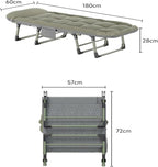 Folding Bed with Thick Cotton Mattress, 6-Position Adjustable with Side Pocket Single Person Portable Cot Chair for Bedroom Living Room Office, Outdoor Foldable Camping Cot(180 * 60 * 28cm)