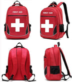 First Aid Bag Empty Red Emergency Medicine Bag First Responder Trauma Multi-Pocket Traveling Field Trips Camping Essentials (Red, Pack of 3)