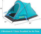 Alvantor® Beach Tent Beach Umbrella Outdoor Sun Shelter Cabana Automatic Instant Pop-Up UPF 50+ Portable Beach Shade Camping Fishing Hiking Canopy Easy Set Up Light Weight Windproof for 2-3 Person