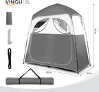 VINGLI 2 Room Shower Tent, 7.5 FT Instant Pop Up Shelter with Carrying Bag, Privacy Changing Room Tent,Perfect for Portable Toilet, Camping, Dressing, Outdoor Indoor, Easy Set Up