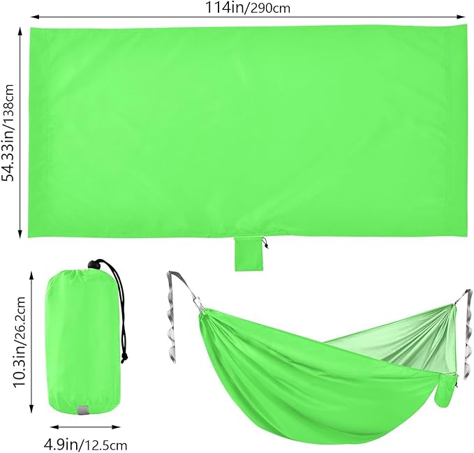 Cobalt Green Camping Hammock Camping Gear with 2 Tree Straps, Quick Dry Hammock 114" x 54"