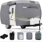 Umbrauto Fiberglass Travel Trailer Cover Fits 8'-10' Trailers, Upgraded 7 Layers Top Camper RV Cover with Windproof Strap,Adhesive Repair Patches
