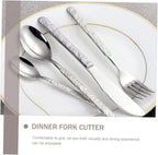 1 Set Household Heavy Mirror Dinnerware Dishwasher Tableware Dinner Forks Outdoor Spoon Kitchen Knives Safe Cutter Travel Duty Serving Stainless Home Knife Steak for Kit Camping Kitchenware