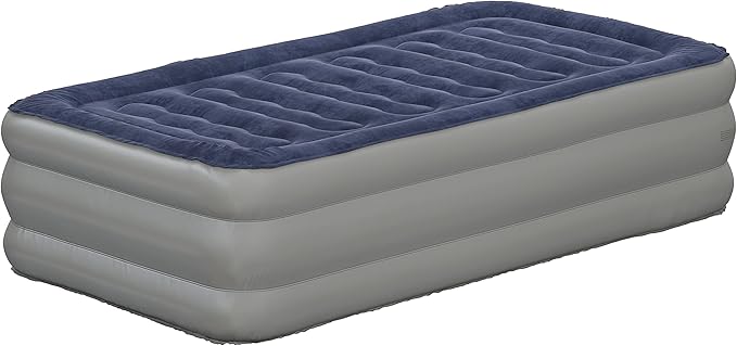 EMMA + OLIVER 18 Inch Twin Size Raised Inflatable Air Mattress with Internal Electric Pump
