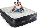 DUMOS Queen Air Mattress - 22" Inflatable Blow Up Airbed with Built-in High Capacity Pump, Double Height, Non-Slip Bottom Design, Weight Capacity 660 lbs Air Bed for Home or Camping