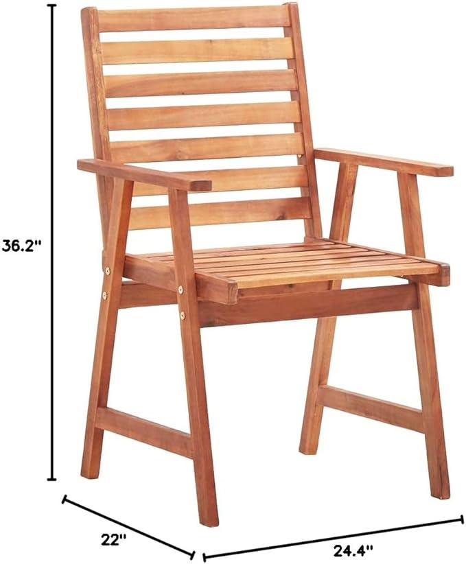 Patio Dining Chairs ,Bistro Chair,Camping Chair,Armchair,Outdoor Chairs,Beach Chair,Fishing Chairs,Barbecue Chairs,for Deck, poolside,Camping,Beach,Campsite,2 pcs with Cushions Solid Acacia Wood
