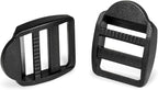 CooBigo 12 Pack Plastic Ladder Lock Buckles, 3/4" Ladder Slider Buckle for Backpack Strap Nylon Webbing Clip Replacement, Outdoor Camping Gear Sleeping Bag Tent Tie Down Strap Accessories (Black)
