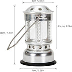 Portable Candle Lantern, Night Fishing Hanging Outdoor Camping Aluminium Alloy Candle Lamp, Metal Decorative Candle Lanterns, Vintage Hanging Lantern (Silver)