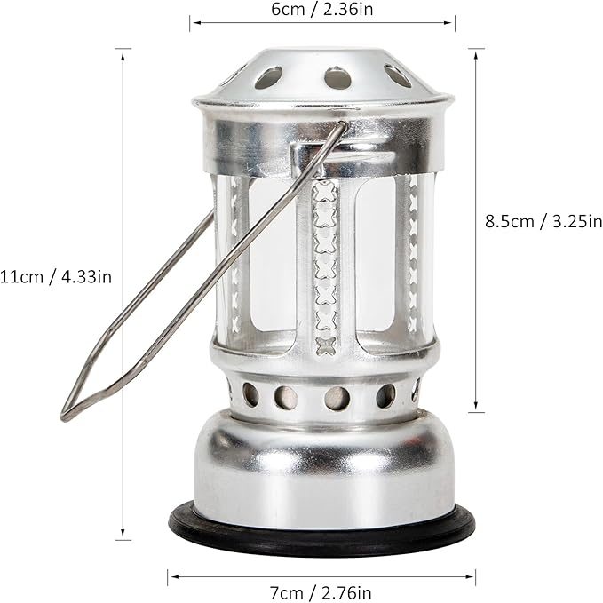 Portable Candle Lantern, Night Fishing Hanging Outdoor Camping Aluminium Alloy Candle Lamp, Metal Decorative Candle Lanterns, Vintage Hanging Lantern (Silver)