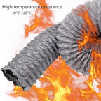4in 16ft Flexible Duct Dryer Vent Hose Protable Duct Hose Gray Exhaust Hose Flex Air Ducting For HVAC Ventilation Grow Tents Dryer Rooms Kitchen(5m/16.4ft,115mm-4 1/2in)