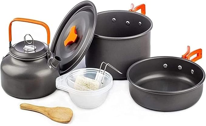Camping cookware Outdoor cookware Set Camping Tableware Cooking Set Travel Tableware Cutlery Utensils Hiking Picnic Set (Color : Tableware Pot)