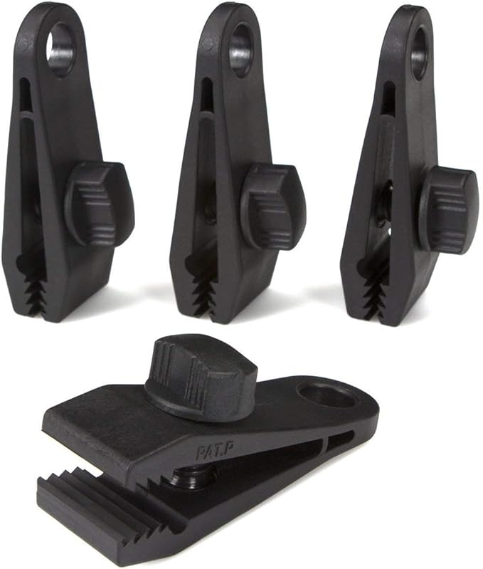 12 Pack - Tarp Clips Heavy Duty Lock Grip - Strong Clips - Superior Holding Power - Alligator Locking Clamp Design - Multipurpose, Tarp Tie Downs, Canvas, Shade Cloth, Tent, Banner, Awnings (12 Pack)