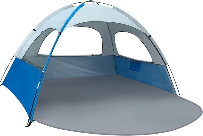 NXONE Beach Tent Sun Shelter with UPF 50+ UV Protection, Lightweight Easy Setup Portable Beach Canopy for Family, Large Space for Beach, Camping & Outdoor, 3/4/6 Person