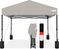 Best Choice Products 10x10ft Pop Up Canopy Tent, Outdoor Shade, 1 Person 1 Minute Set Up, Carry Case, 4 Weight Bags - Light Gray