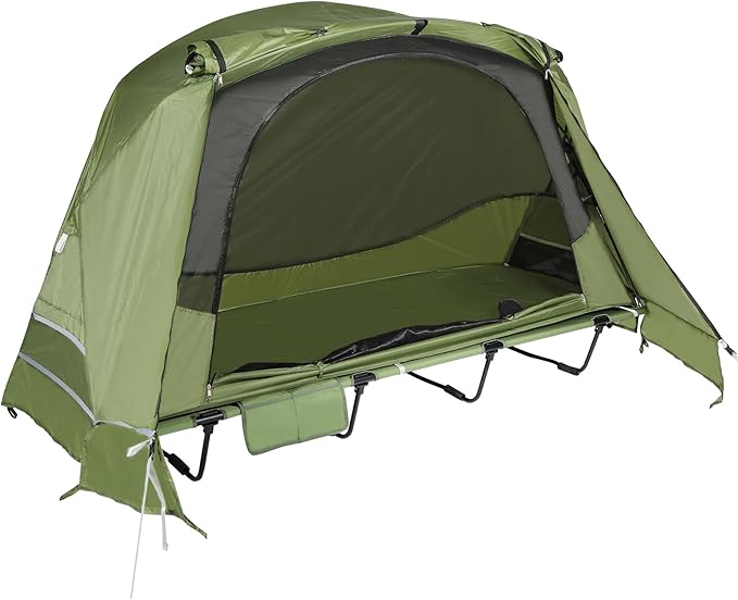 REDCAMP 1 Person Camping Cot Tent for Adults, Waterproof Elevated Tent with Cot for Trip, Picnic, Army Green 75"x28"x48"