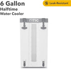 RTIC Halftime Water Cooler Portable Carrier Container, Drink Beverage Dispenser, Stackable with 2 Taps, Bottleless, BPA-Free, for Sports, Camping, BBQ, Parties, Picnic, & More, White