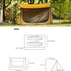 Hot Tent with Stove Jack – 4 Season Waterproof & Windproof Shelter for 1–4 People, Lightweight for Camping, Hiking, Hunting & Fishing