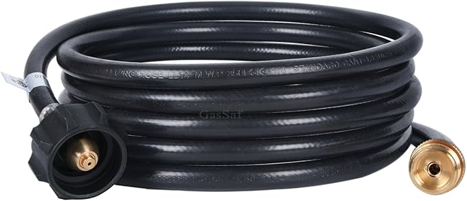 GasSaf Propane Hose, Propane Adapter Hose 1lb to 20lb Propane Tank Connection Suitable for Weber Q Grills, Blackstone Griddles, Coleman Stoves, Buddy Heaters & More (12 Feet)