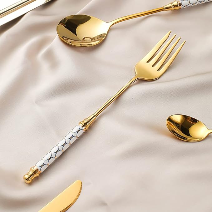 Luxury 72 Pieces Silverware Set for 18, Modern Unique Stainless Steel Gold Flatware Cutlery Set, Eating Tableware Utensils for Home Restaurant Wedding Party
