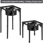 ROVSUN 100,000 BTU Portable Propane Burner, Single Gas Stove Cooker with Adjustable Height & 20psi Regulator for Outdoor Camp Cooking Home Brewing Turkey Frying Maple Syrup Boil