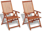 Folding Patio Chairs 2 pcs,Outdoor Lounge Chair,Portable Camping Chair,Bistro Table and Chairs Outdoor,Easy Storage and Transport,for Balcony/Garden/Backyard, Solid Acacia Wood Brown