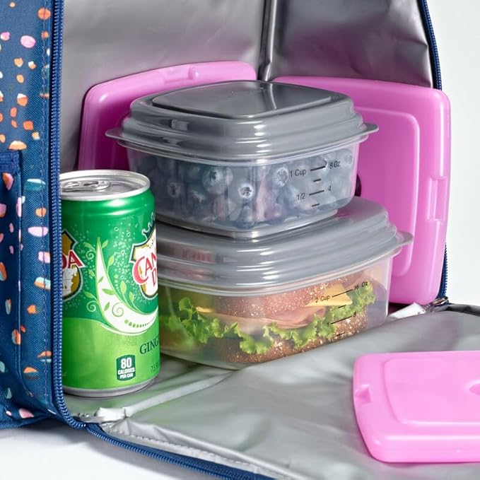 Cool Coolers by Fit & Fresh Slim Ice Packs - Quick Freeze Space Saving Reusable Cooling Solution in Lunch Boxes & Coolers, Multi Colored Design for Daily Use (Pack of 48)