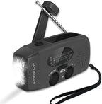 Solar Emergency Hand Crank Weather Radio, Portable Self Powered NOAA AM/FM Radios with SOS Alarm LED Flashlight 2000mAh Smart Phone USB Charger for Camping (Black)