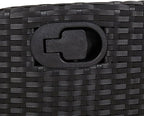 Reclining Patio Chairs 2 pcs with Cushions Black Poly Rattan Porch Chairs Camping Chairs Patio Chairs Living Room Chairs for Dining Patio Bedroom Outdoor
